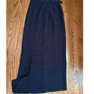 Long Navy Skirt With little Slit/Pleat